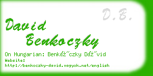 david benkoczky business card